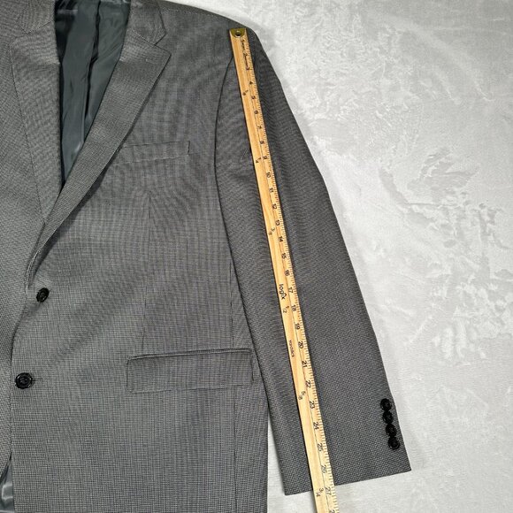 Lauren Ralph Lauren Blazer Men Size 48L Gray Herringbone 2-Button Classic Jacket - Picture 2 of 10
